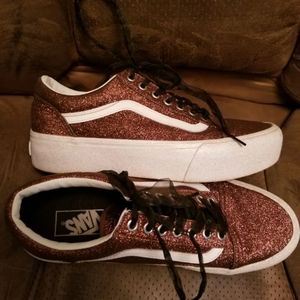 Platform Glitter vans shoes W9.5